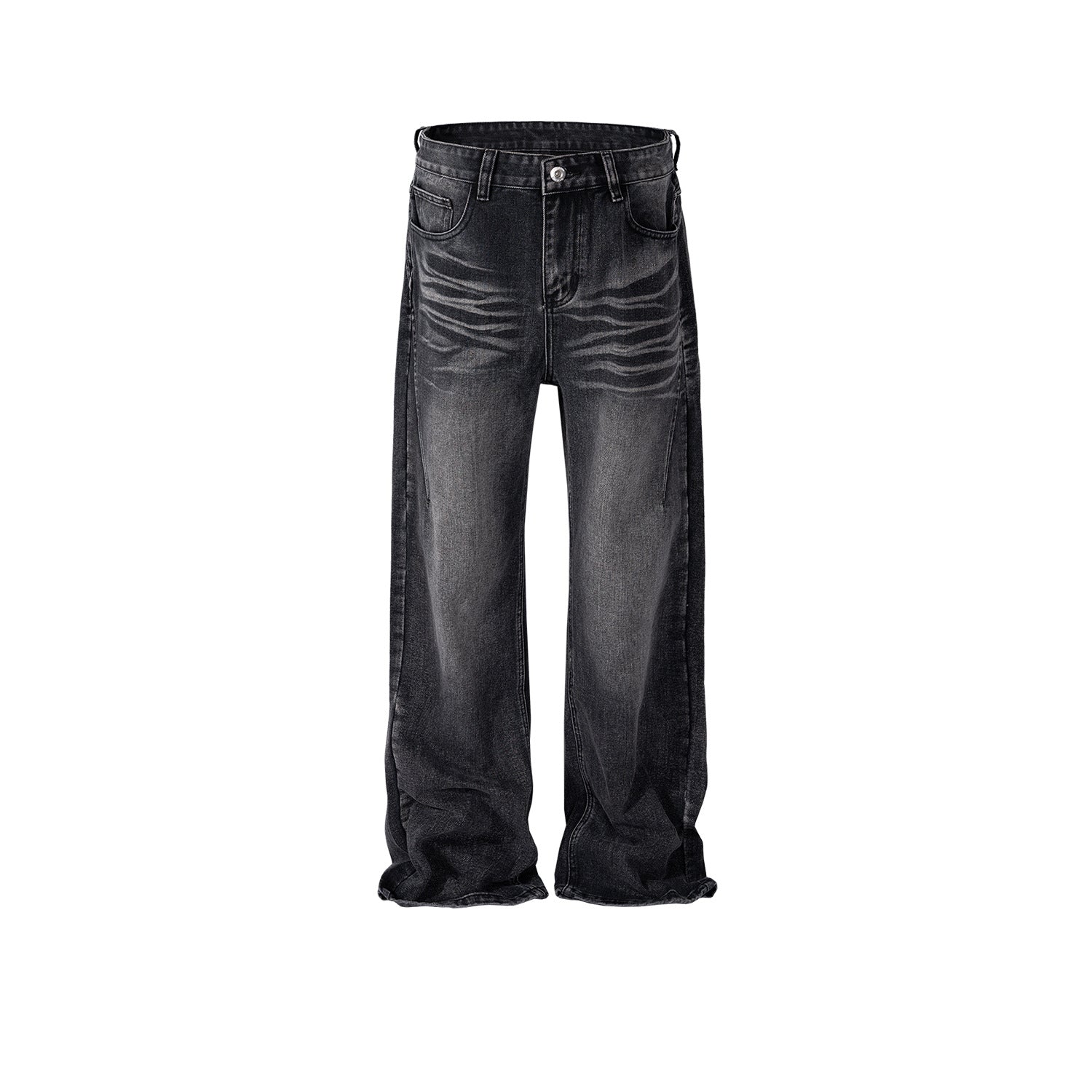 Men's And Women's High Street Style Wash-up Pants Men's And Women's Same Style White Straight Multi-size Jeans Trendy