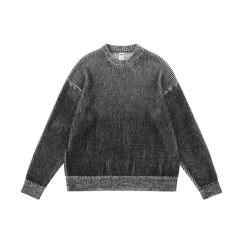 Two-color Sweater 25 Autumn New American Street Trendy Loose All-match Crewneck Top