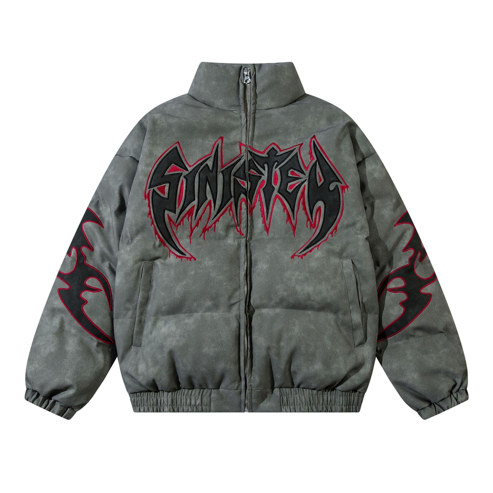 European And American Trend Letter Hip Hop Embroidered Pu Leather Jacket Retro Men's Personality Loose Autumn And Winter Top