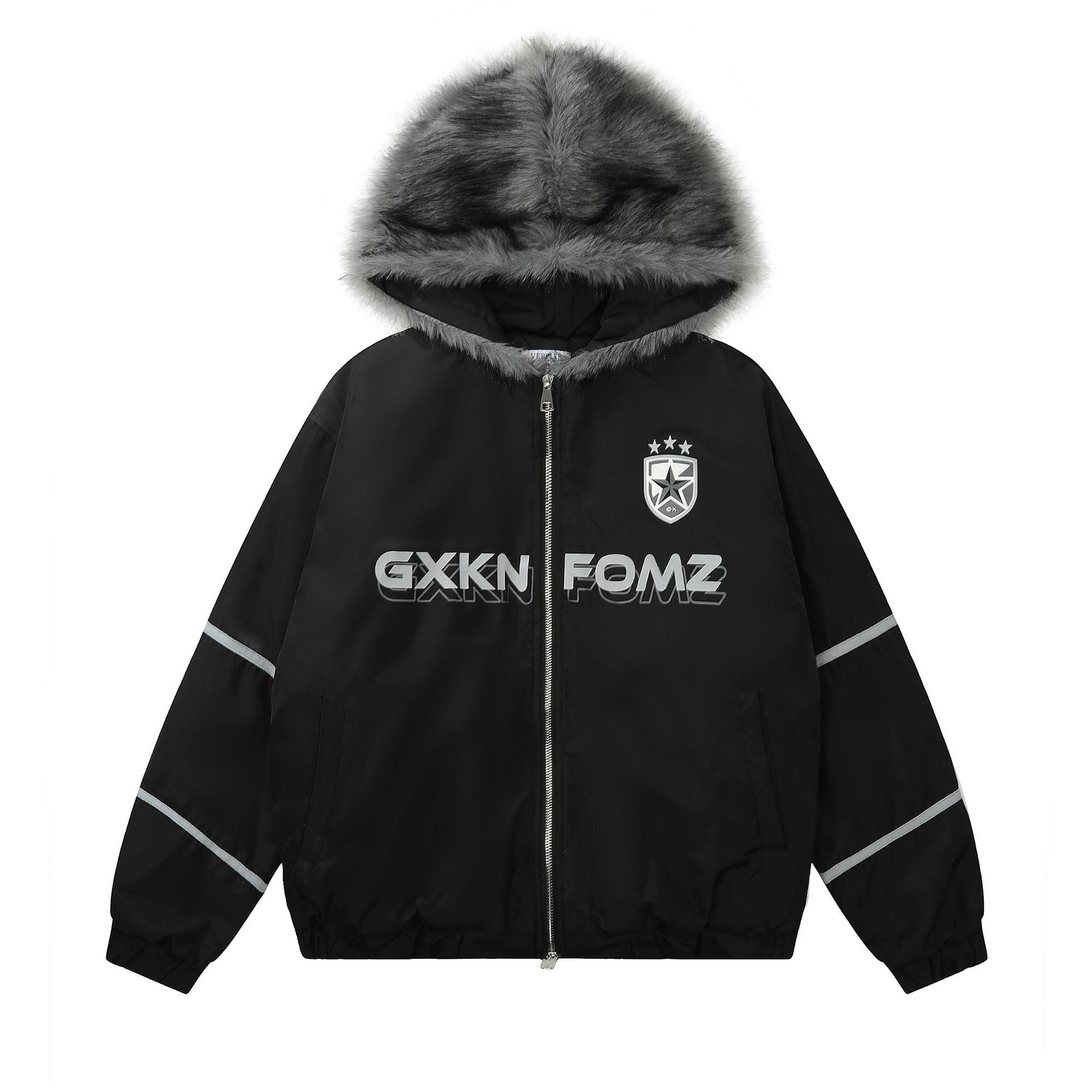 Hip-Hop National Fashion Vintage Plush Hooded Cotton Coat For Men And Women High Street Retro Loose Thickened Cotton Coat