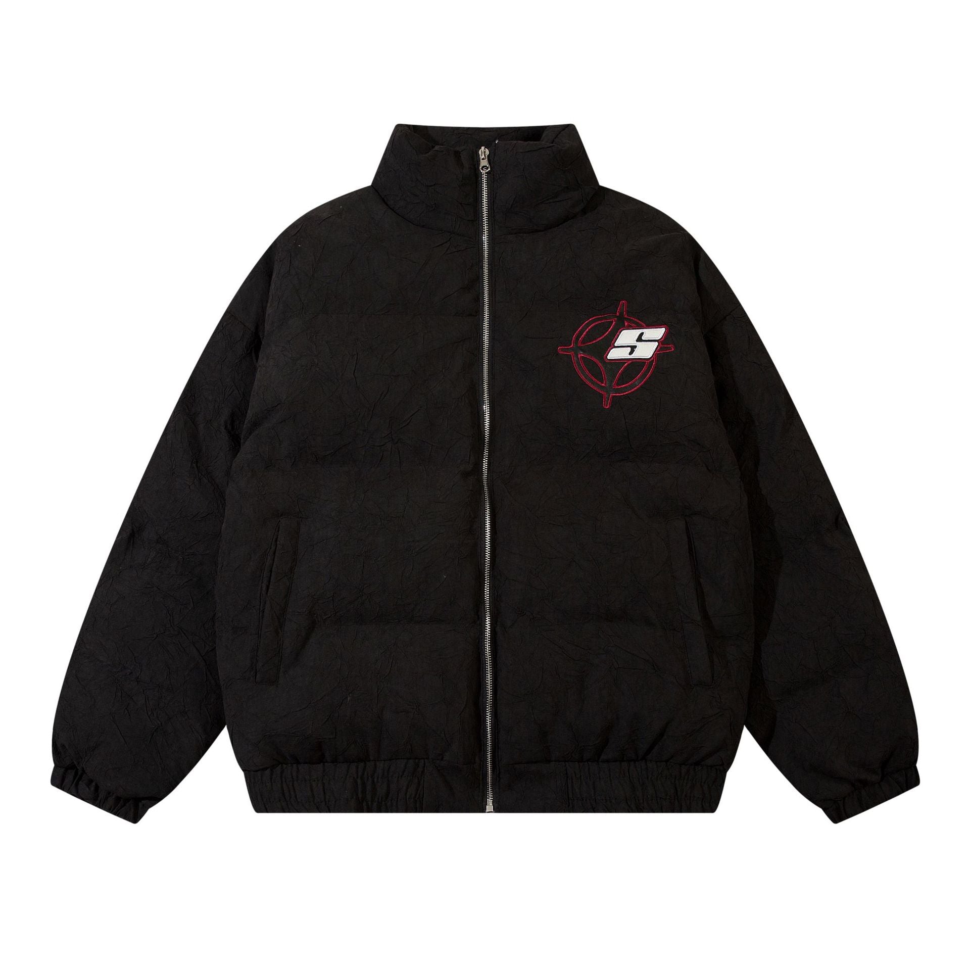 Hip-Hop Simple Letter Embroidered Collar Men's Casual Warm Oversize Cotton Coat Coat Autumn And Winter