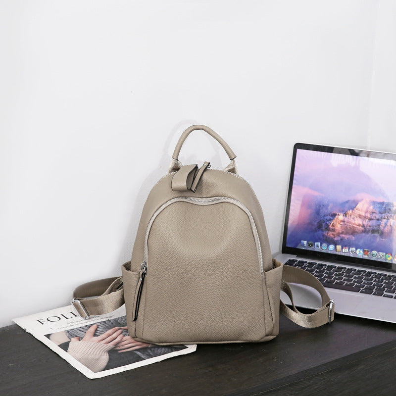 Genuine Leather Anti-theft Backpack - Soft Cowhide Casual Bag Women