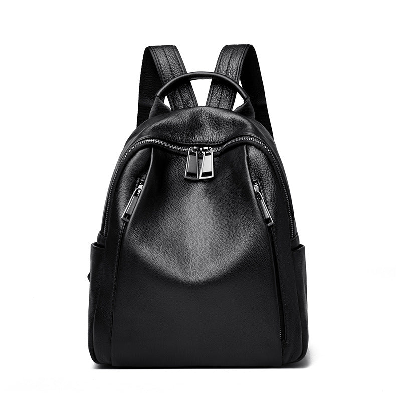 Top Layer Cowhide Backpack - Women's Large Capacity Commuter Travel Bag 2025