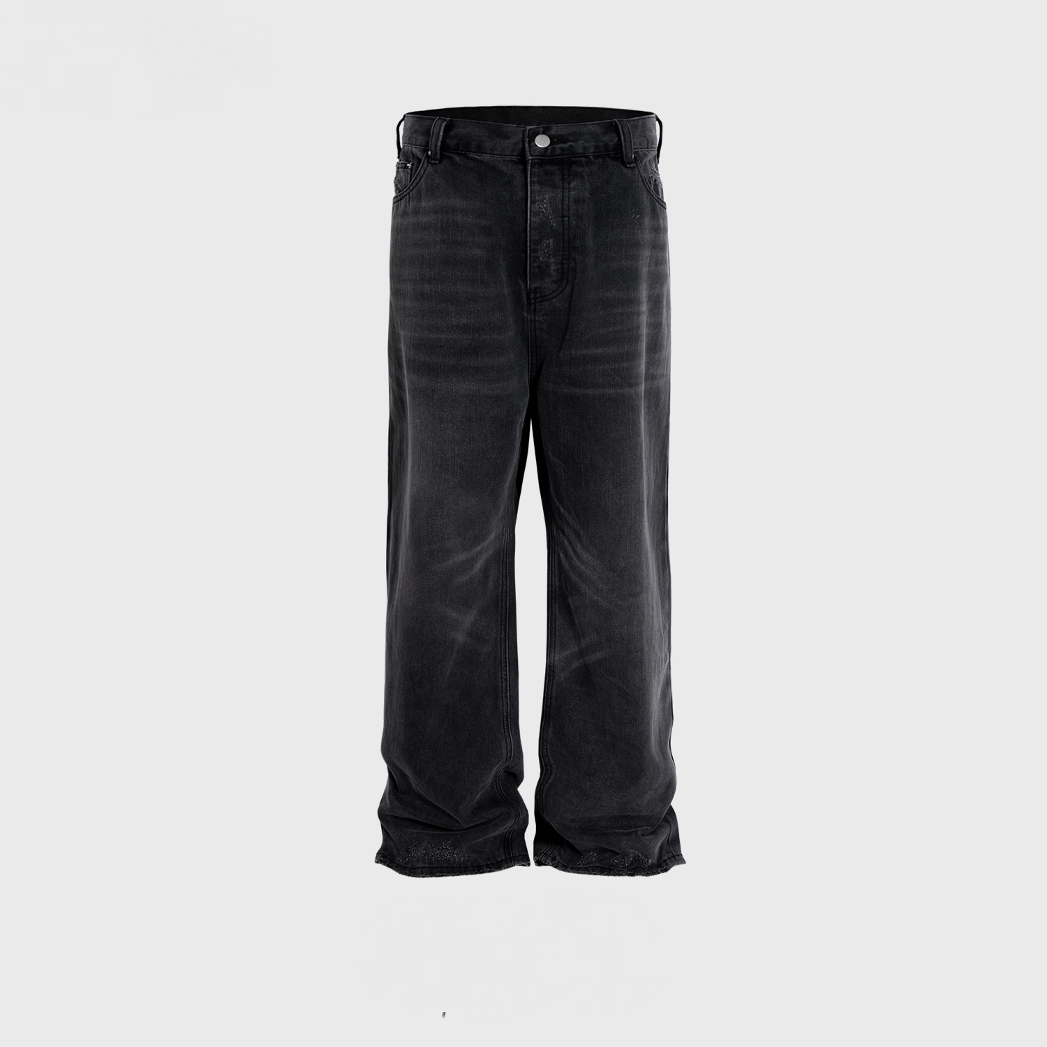 Men's And Women's Urban Washed Old Pants Wax Glow Face Fried Salt Scanned Jeans