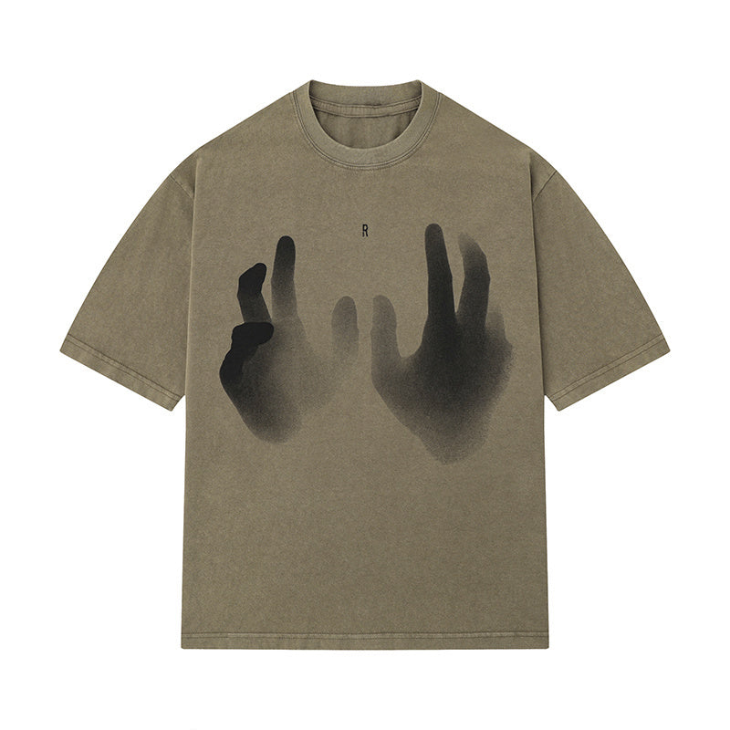 Streetwear Vague Finger Graphic T Shirt Letter Print Oversize Tees Fashion Summer Casual Top Short Sleeve