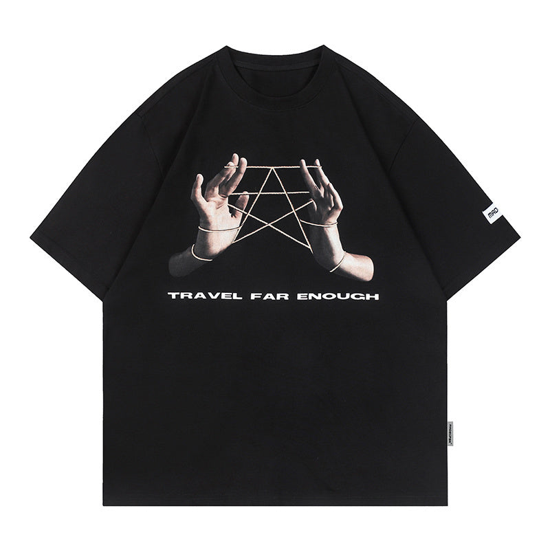 Streetwear Oversize T Shirts Printed Harajuku Hip Hop Tee Black White Loose Short Sleeve Casual