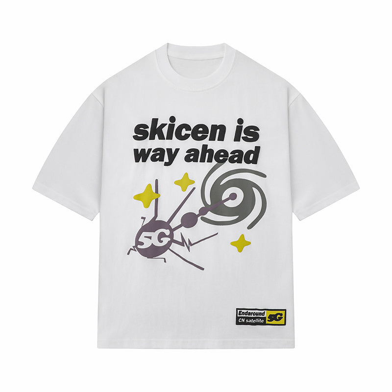 Streetwear T Shirts Oversize Loose Short Sleeve Cotton Tee Casual O Neck Sports Style Graphic Printed Fashion