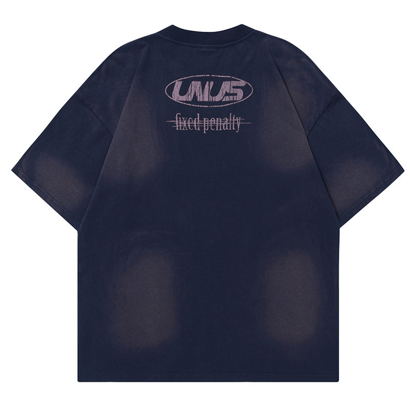 Letter Print Retro T Shirt Short Sleeve Pure Cotton Loose Summer Streetwear Oversize Tees Fashion Casual Top
