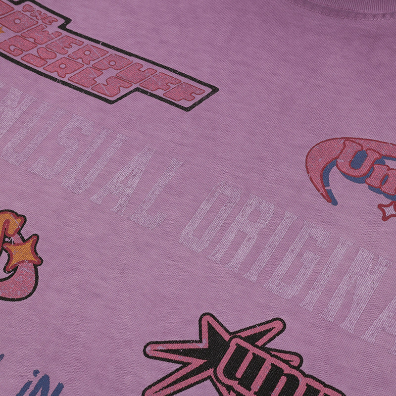 Retro Logo Print T Shirt Oversize Tees Fashion Casual Top Short Sleeve Streetwear Pure Cotton Loose Summer