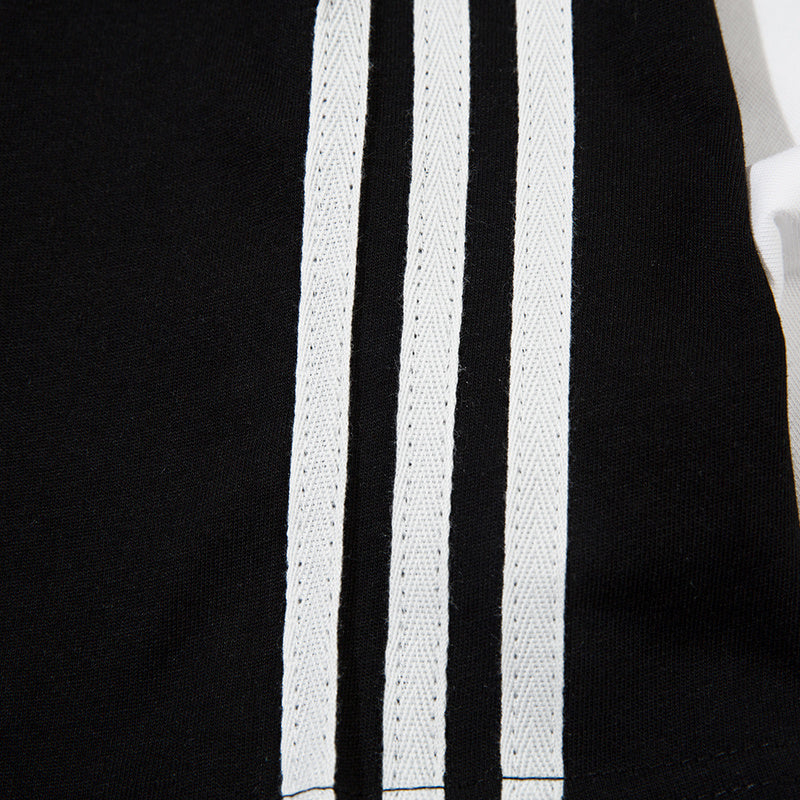 Side Stripe Streetwear T Shirt Letter Print Loose Fashion Summer Casual Tees Sports Style Top Short Sleeve Hip Hop