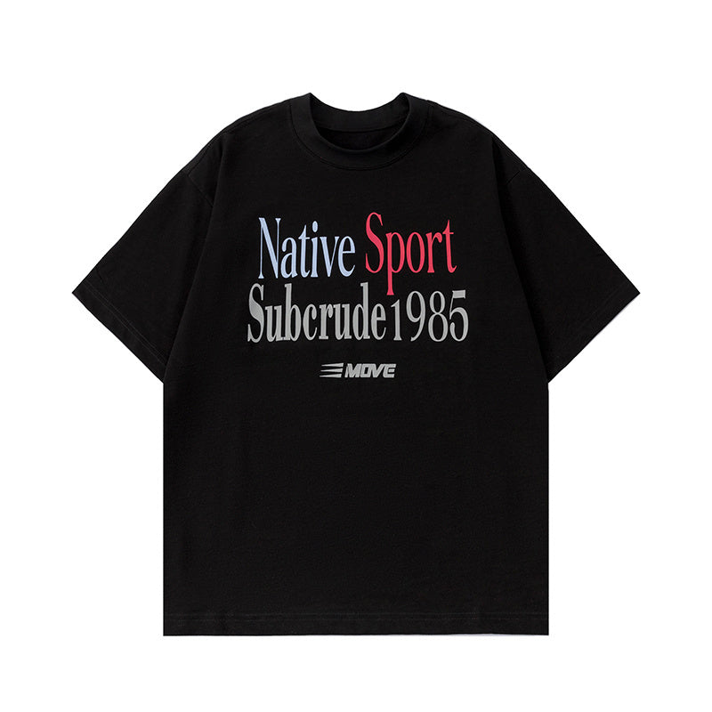 Streetwear Letter Print T Shirts Oversize Short Sleeve Cotton Tee Casual Round Neck Summer American Style