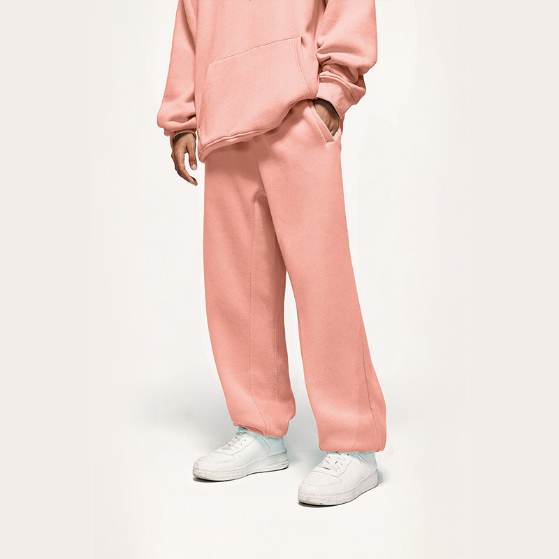 Autumn And Winter Tide Brand Plus Velvet Padded Hooded Solid Color Sweater Set For Cross-border