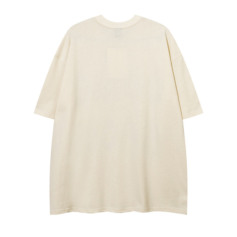 T Shirts Letter Print Cotton Crew Neck Fashion Streetwear Tee Casual Oversize High Quality Simple Short Sleeve Summer