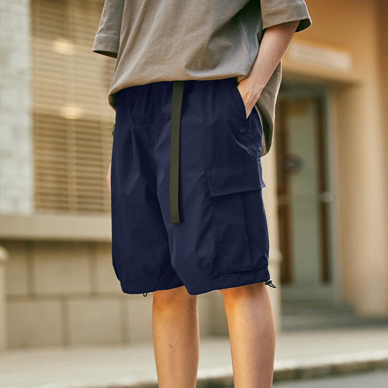 Three-dimensional Pocket Workwear Shorts Spring And Summer New Fashion Brand Loose Solid Color Casual Pants For Men