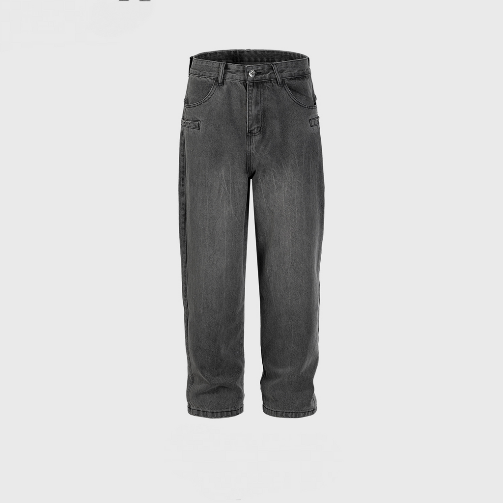 Men's And Women's Washed Old Pants Men's And Women's Same Style Gender-Free Paris Style Straight Trendy Street Trendy Jeans