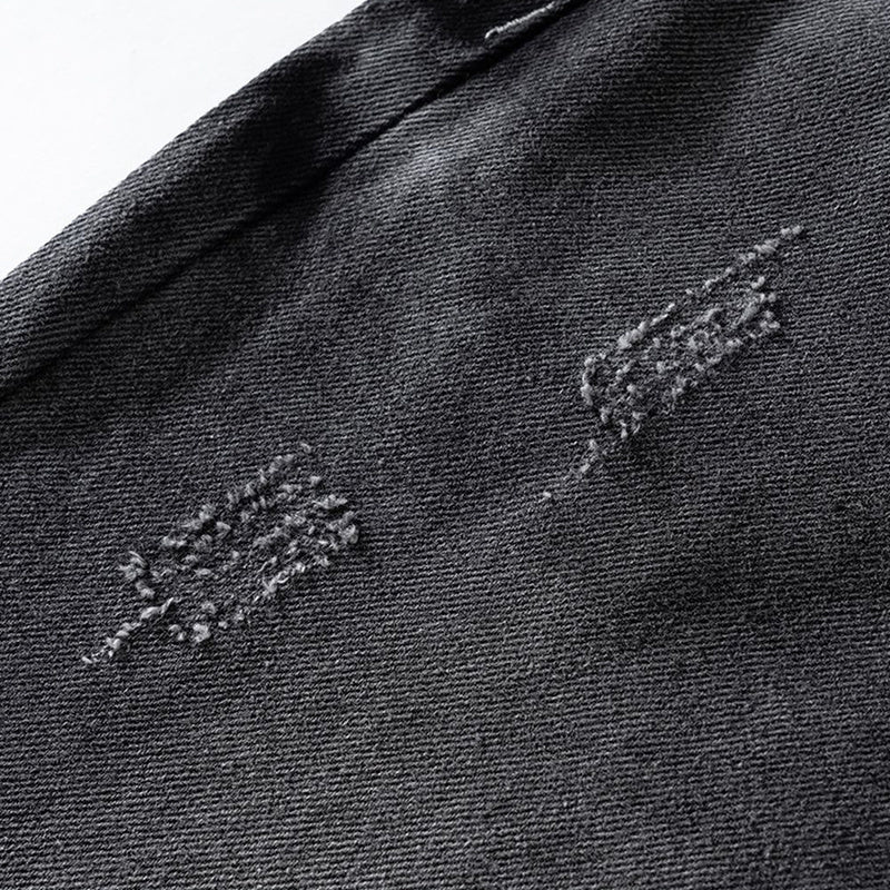 Men's And Women's Urban Insect Bite Washed Old Cat's Broad-legged Pants Men's And Women's Trendy Jeans