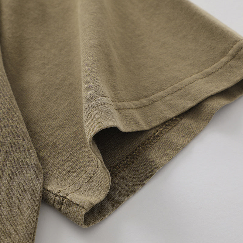 No Graphic T Shirts Loose Streetwear Short Sleeve Cotton Tee Casual Round Neck Summer Solid Color