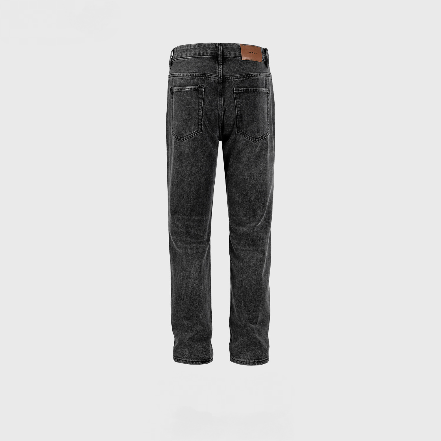 Men's Women's Urban Black And Grey Fried Color Wash Old Pants Men's And Women's Slim-Fit Straight-Leg Jeans Trendy