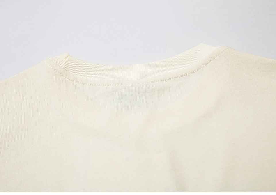 Toy Pattern Round Neck Summer Trendy Streetwear Tee Loose Casual Short Sleeve Cotton High Quality