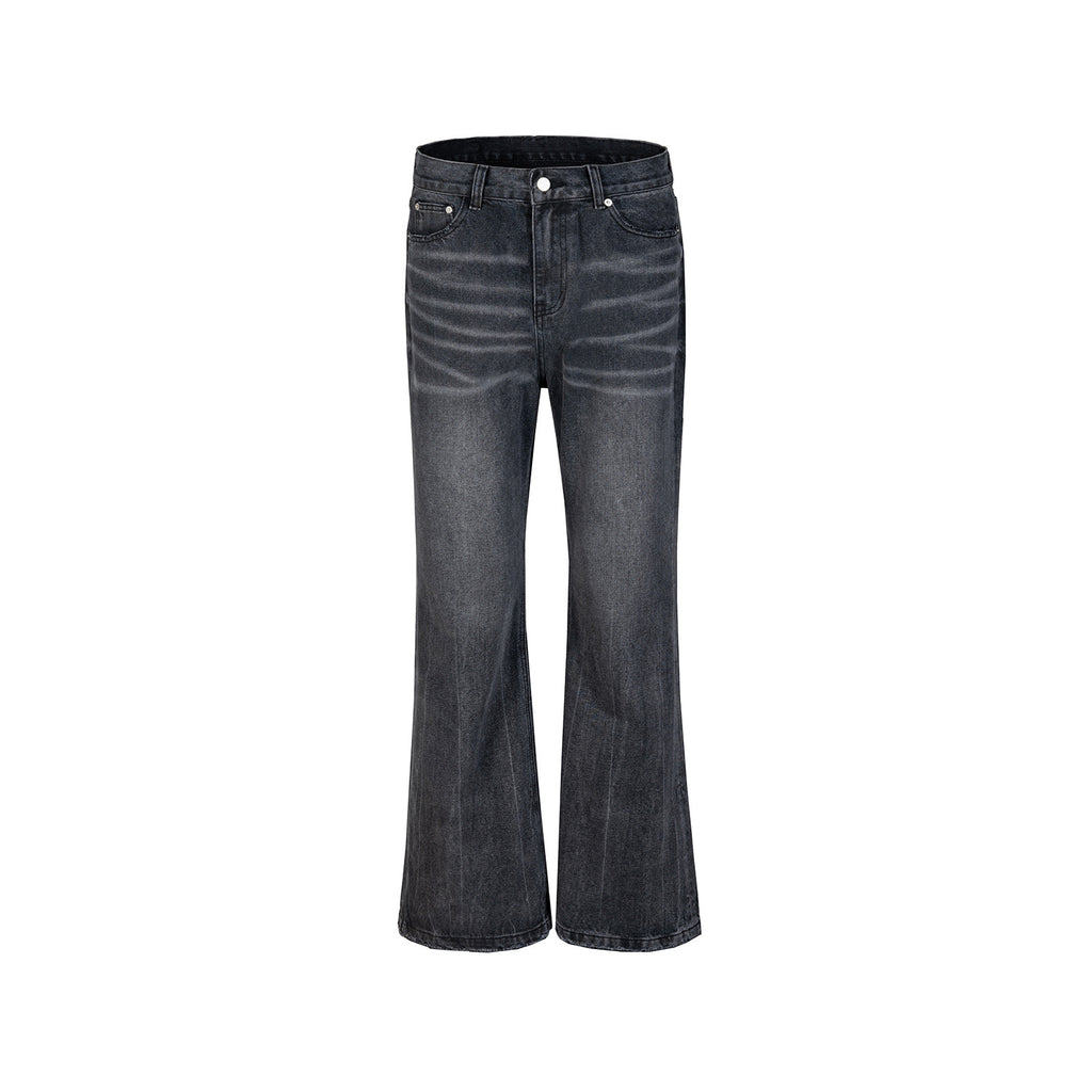 Men's Wear Women's Autumn And Winter Urban Pants Tear Washed Black Ash Micro-La Destruction Jeans