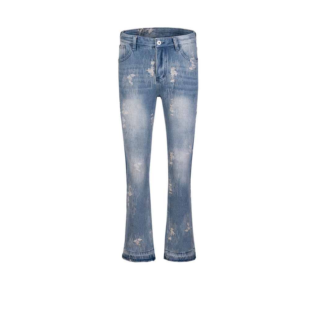 Men's Wear Women's Autumn And Winter Urban Punk Rock Style Scrub Destruction Pants Men's And Women's Washed Jeans