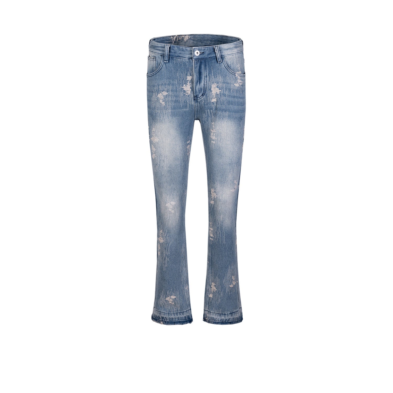 Men's Wear Women's Autumn And Winter Urban Punk Rock Style Scrub Destruction Pants Men's And Women's Washed Jeans