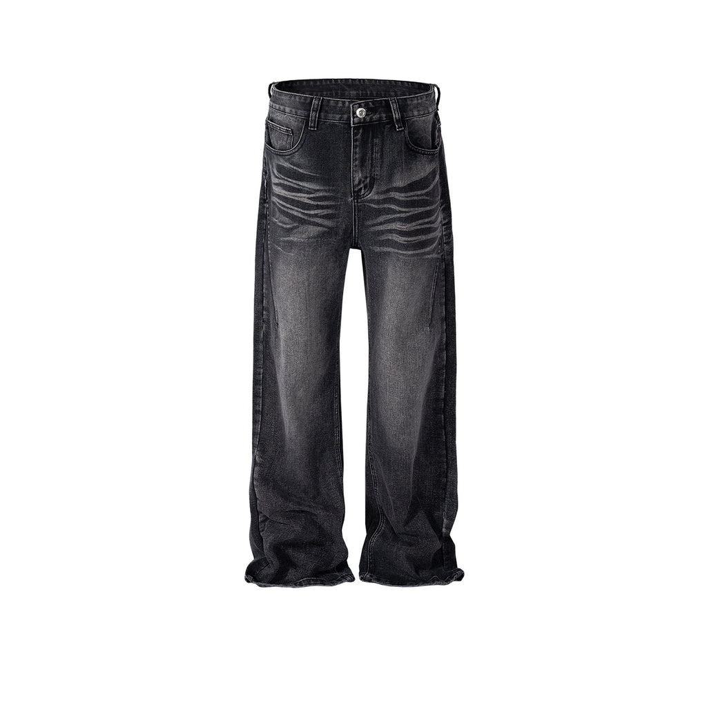 Men's And Women's High Street Style Wash-up Pants Men's And Women's Same Style White Straight Multi-size Jeans Trendy
