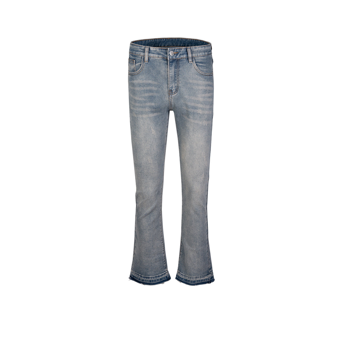 Men's Women's Autumn And Winter Urban Contrast Color Pocket Wide-legged Cat Whare Trendy Old Vintage Slim-fit Jeans