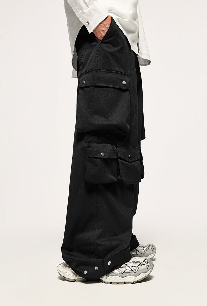 High Street Functional Wind Cannonball Wide Leg Pants Autumn And Winter New Fashion Brand Relaxed-fit Casual Pants For Men