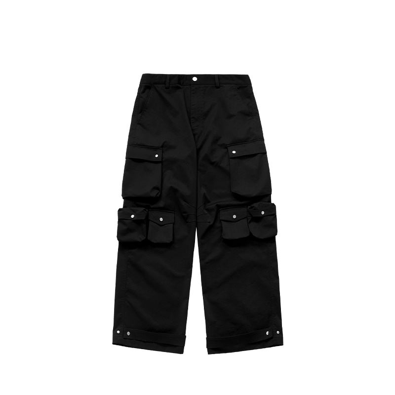High Street Functional Wind Cannonball Wide Leg Pants Autumn And Winter New Fashion Brand Relaxed-fit Casual Pants For Men