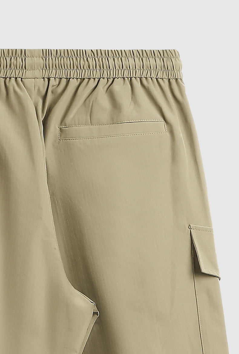 Spring And Summer New Arrival Large Pocket Parachute Wide Leg Pants Herringbone Pattern Casual Trousers Men's Overalls Pants