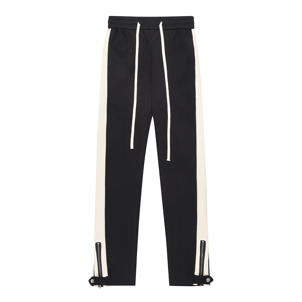 High Street Style Color Stitching Casual Wide-leg Trousers Men's American-style Niche Loose Zipper Split Long Sweatpants