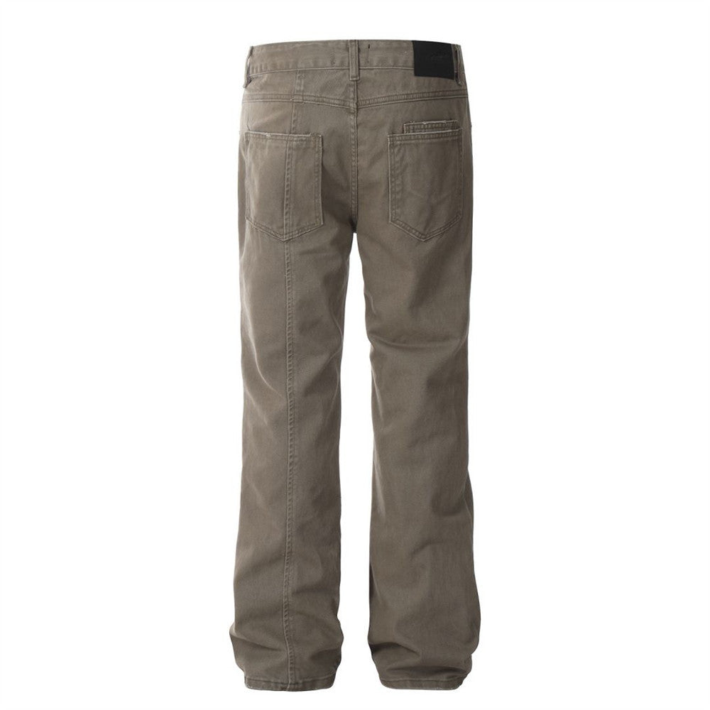 Washed Jeans Men's American Style Loose Casual Straight Pants Street Tide Stitching Split Deconstructed Wide Pants