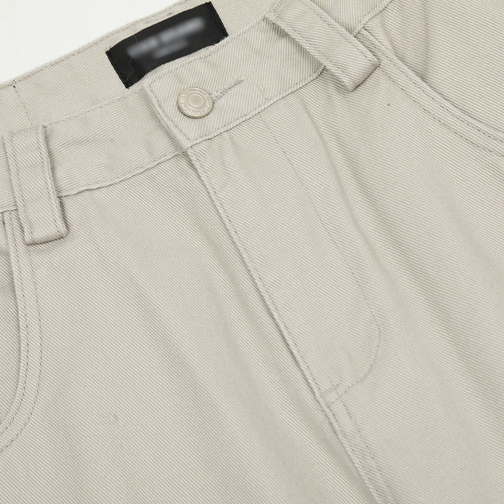 Trendy Brand Jeans Men's American Style Casual Simple Solid Color Straight Pants Loose All-match Wide Leg Pants