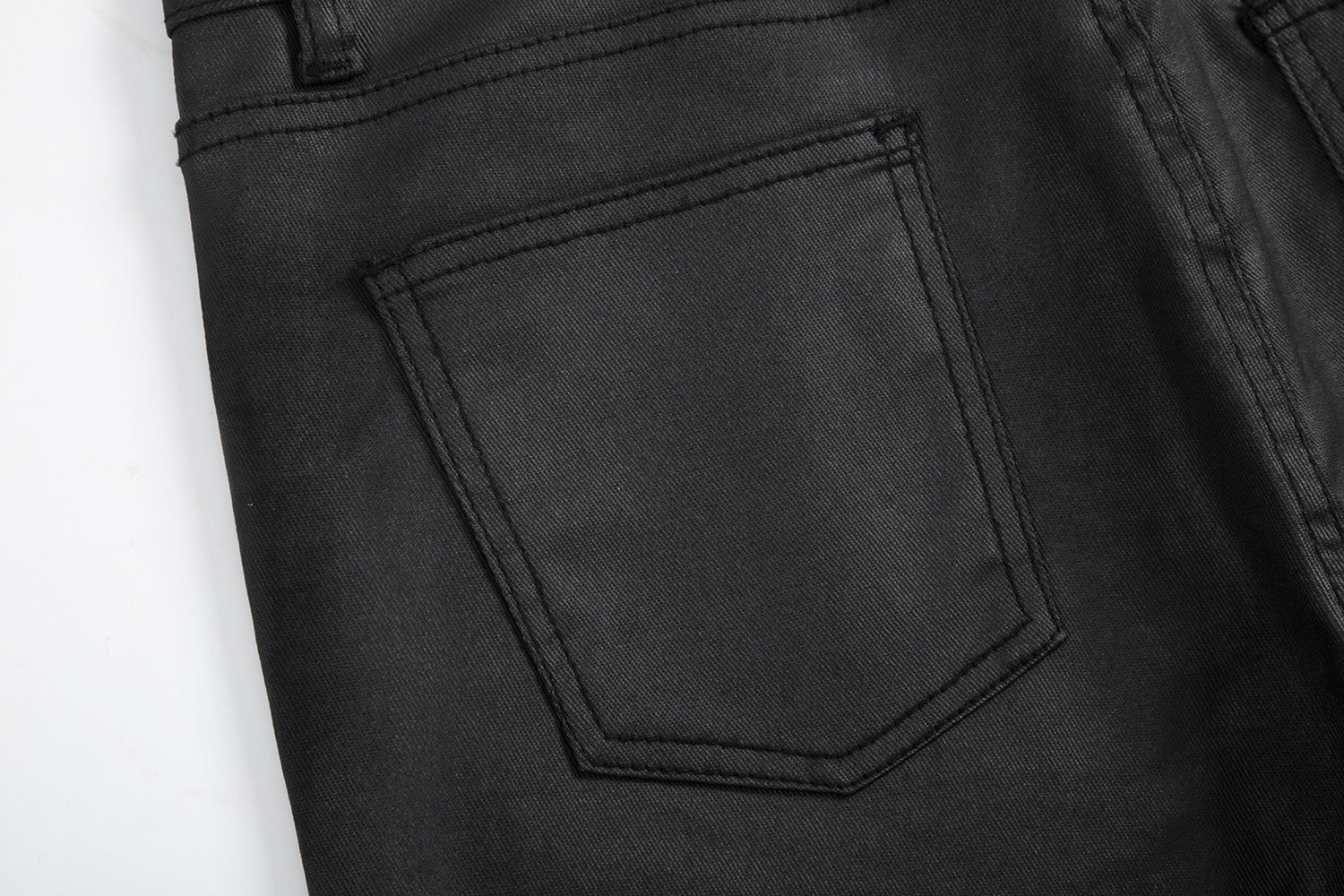 Bright Brushed Wax Coated Micro-La Casual Trousers Men's High Street Trendy American Solid Color Loose Horn Pants