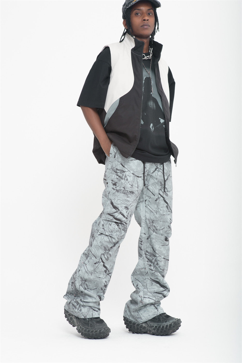 Tie-Dye Camouflage Casual Pants Men's High Street Retro American Style Outdoor Sports Loose Micro-flared Wide-leg Pants