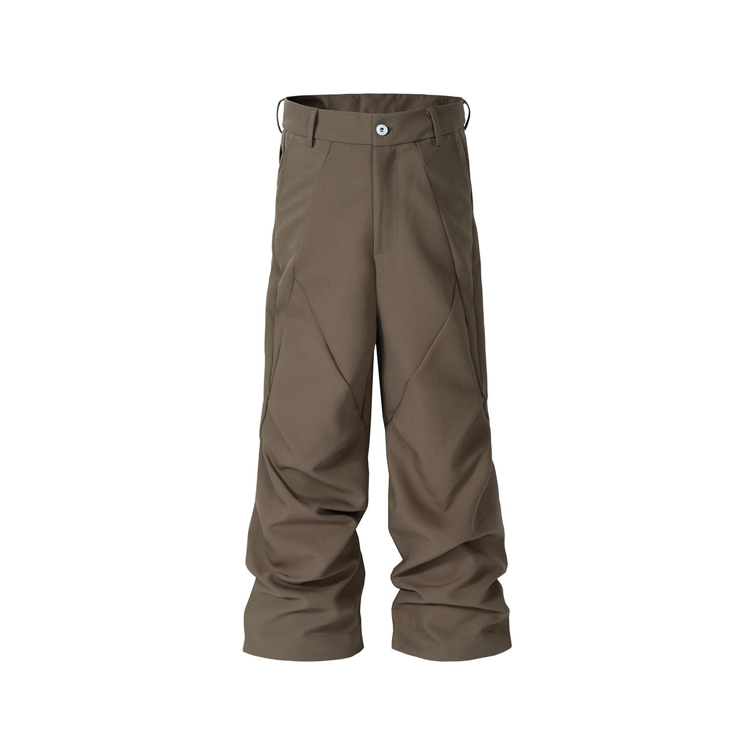 Men's And Women's Knee Double Pleated Diamond Cut-off Trousers Unisex Wide-Barrel High Street Unisex Wide-Leg Trendy Pants