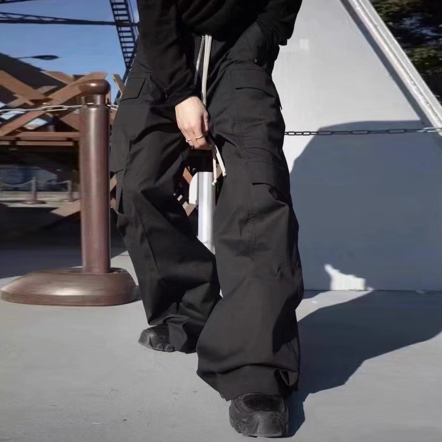 Men's Wear Women's Urban RO Style Wide Leg Crock Pants Functional Men's And Women's Casual Trendy Pants