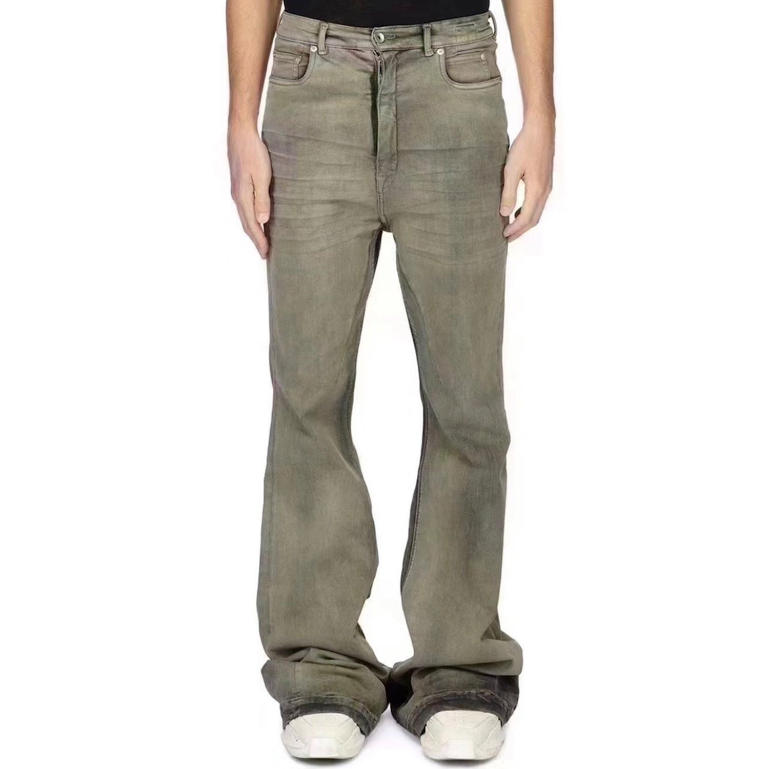 Men's Wear Women's Spring And Summer Trousers Unisex Old Washed High Street Crumpled Cat Whiskers Waste Earth Style Jeans