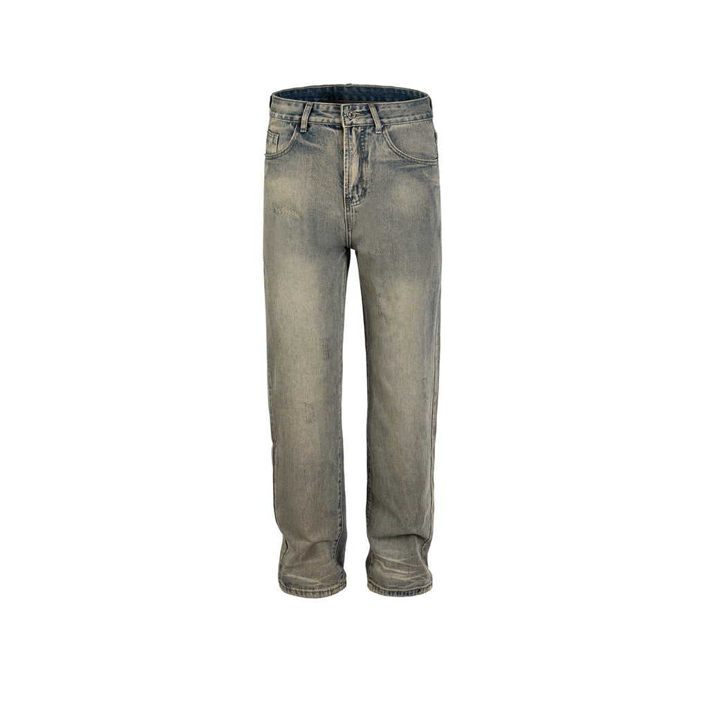 Men's And Women's Urban Vintage Wash-up Pants Unisex Slim-Fit Straight-Leg Trendy Jeans