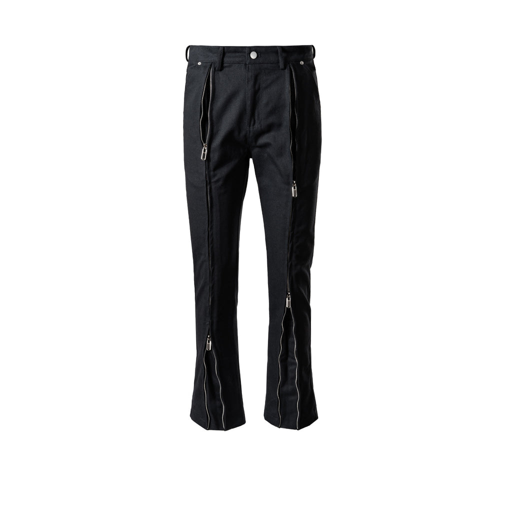 Men's And Women's Autumn And Winter Hip-Hop High Street Two-Way Zipper Wide-Leg Trousers Unisex Denim Casual Pants
