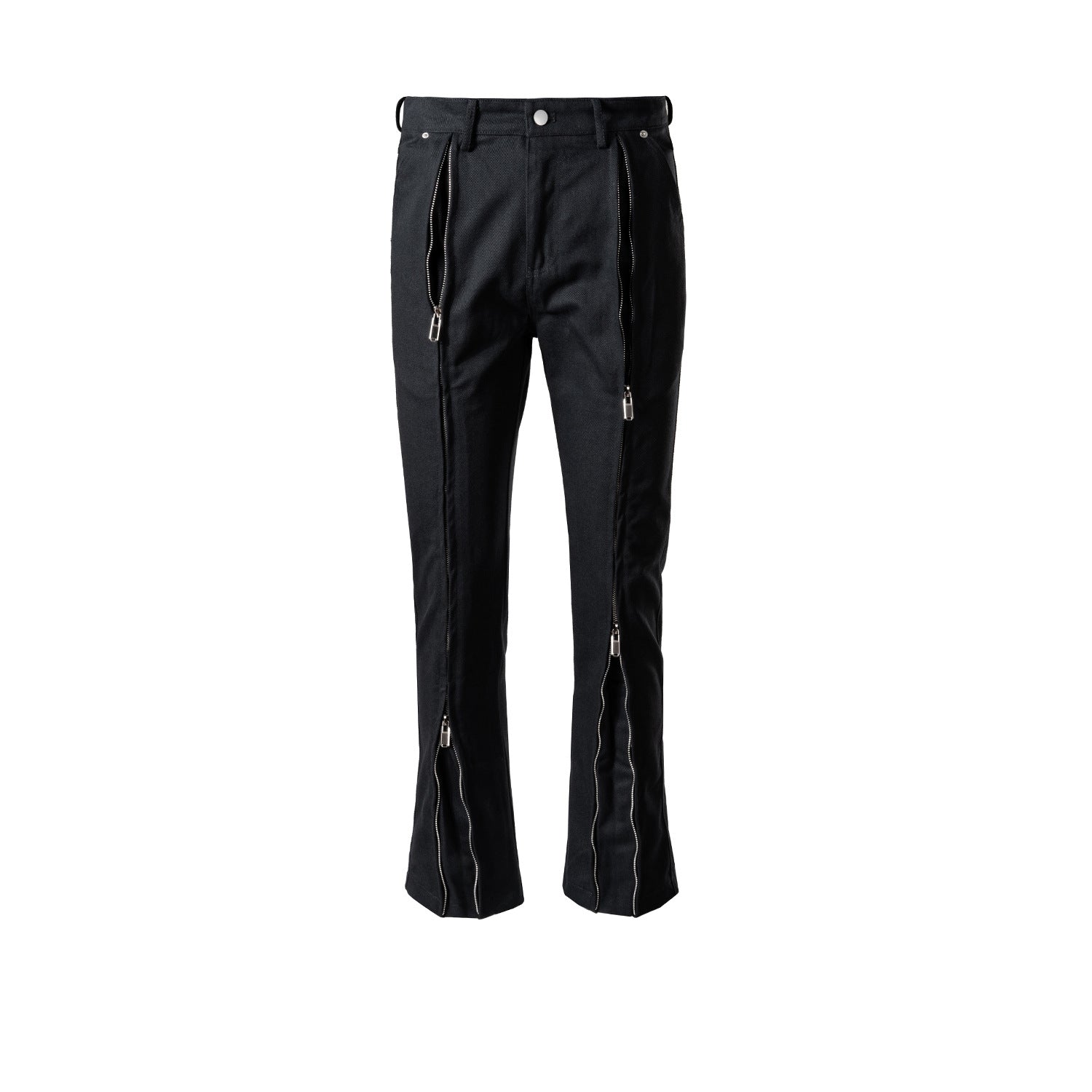 Men's And Women's Autumn And Winter Hip-Hop High Street Two-Way Zipper Wide-Leg Trousers Unisex Denim Casual Pants