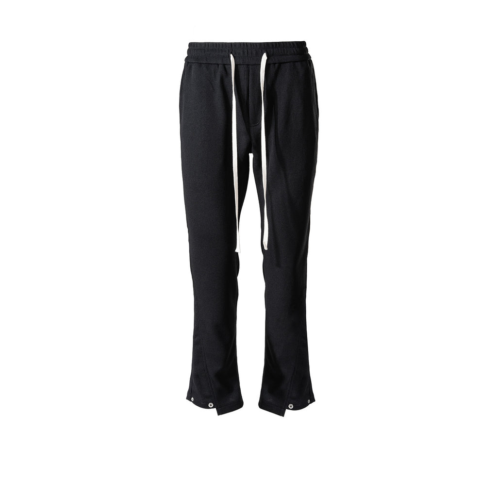 Men's Wear Women's Autumn And Winter Button Wide Leg Pants Unisex Fashionable Waffle Drawstring Casual Pants
