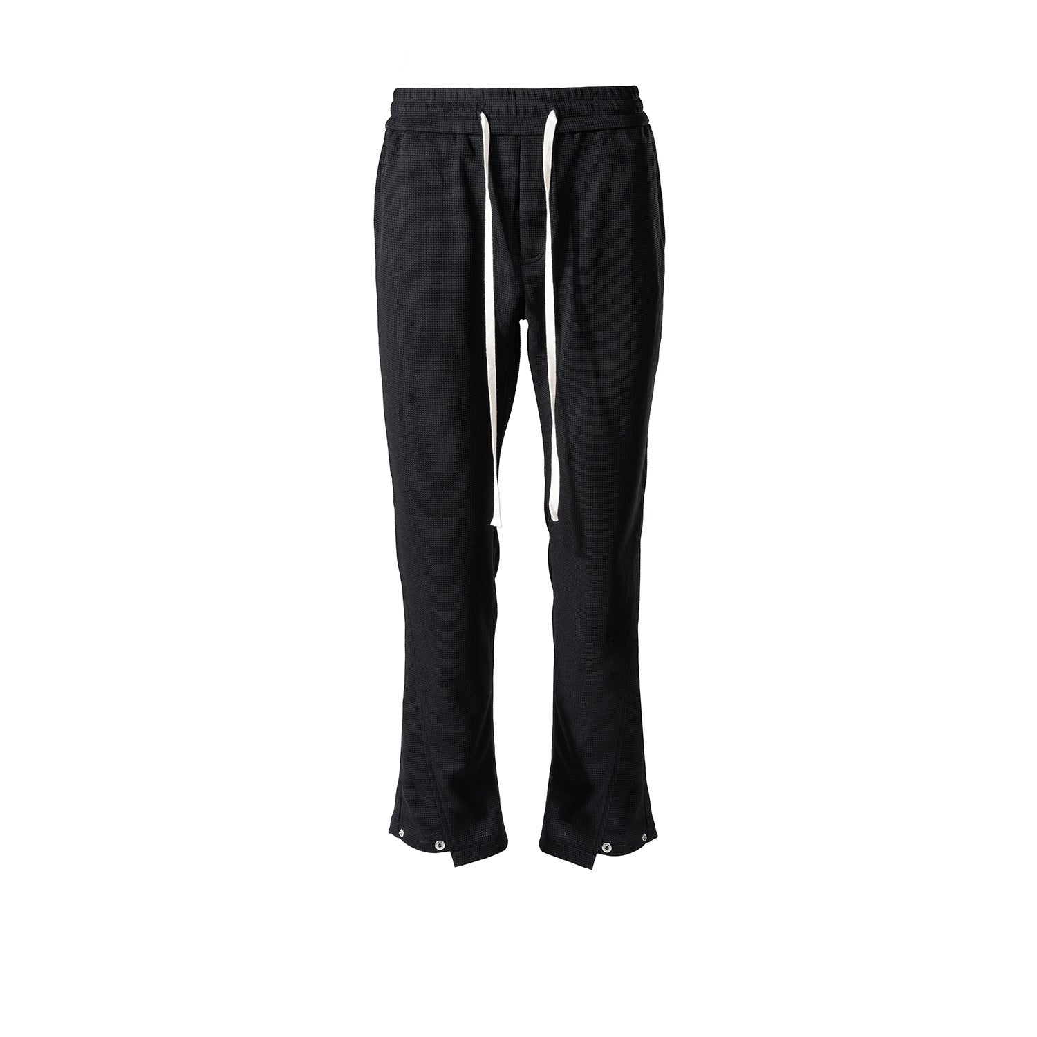 Men's Wear Women's Autumn And Winter Button Wide Leg Pants Unisex Fashionable Waffle Drawstring Casual Pants