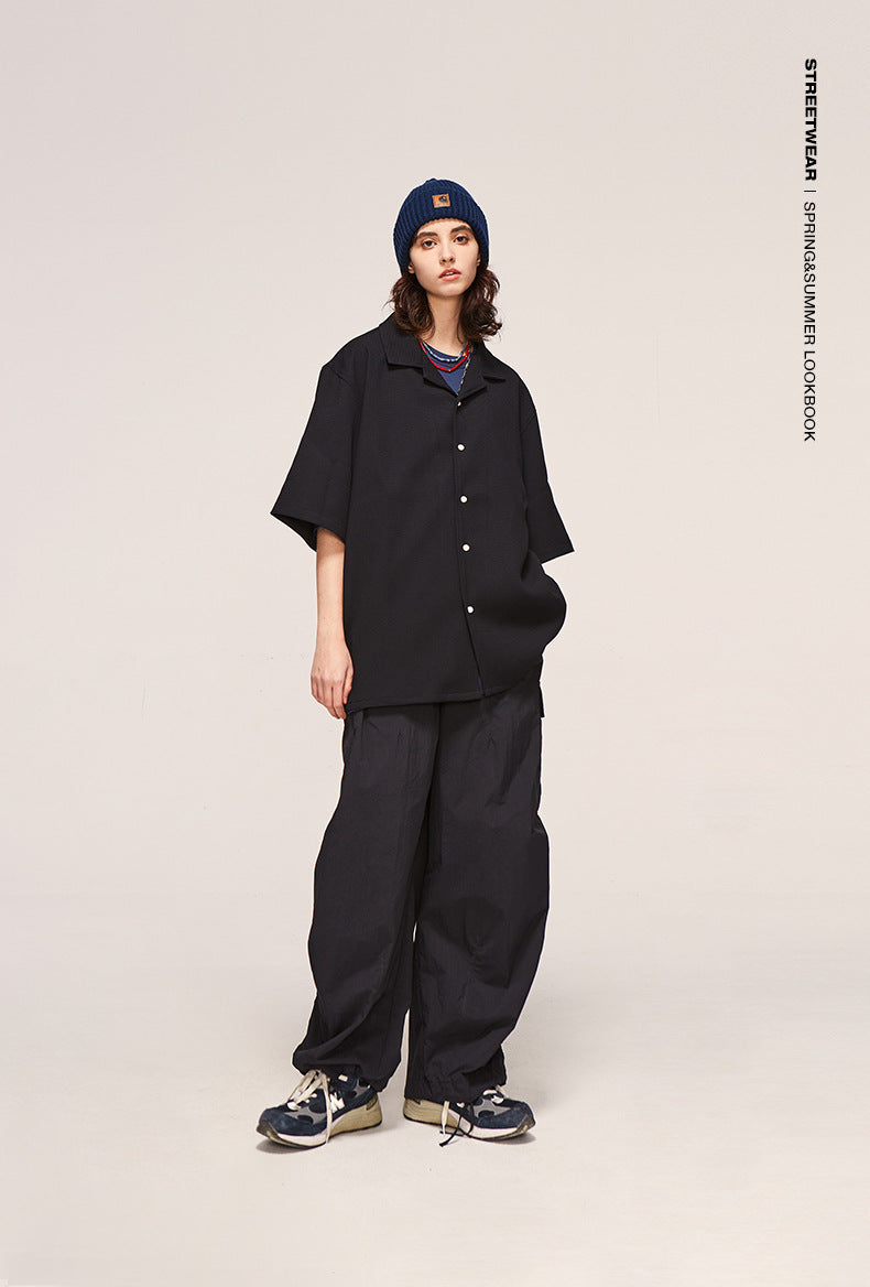 Fine Pattern Loose Workwear Wide Leg Pants Autumn And Winter New Fashion Brand Three-Dimensional Pocket Trouser Pants For Men