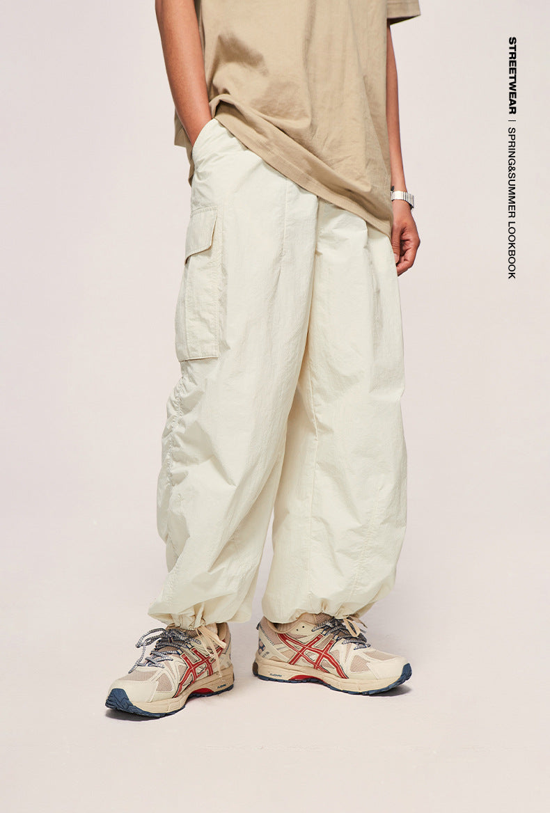 Fine Pattern Loose Workwear Wide Leg Pants Autumn And Winter New Fashion Brand Three-Dimensional Pocket Trouser Pants For Men