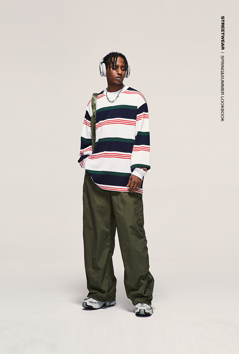 Fine Pattern Loose Workwear Wide Leg Pants Autumn And Winter New Fashion Brand Three-Dimensional Pocket Trouser Pants For Men