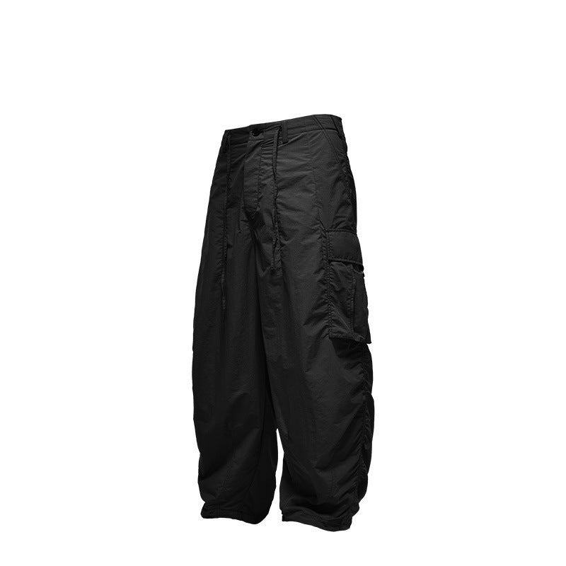 Fine Pattern Loose Workwear Wide Leg Pants Autumn And Winter New Fashion Brand Three-Dimensional Pocket Trouser Pants For Men