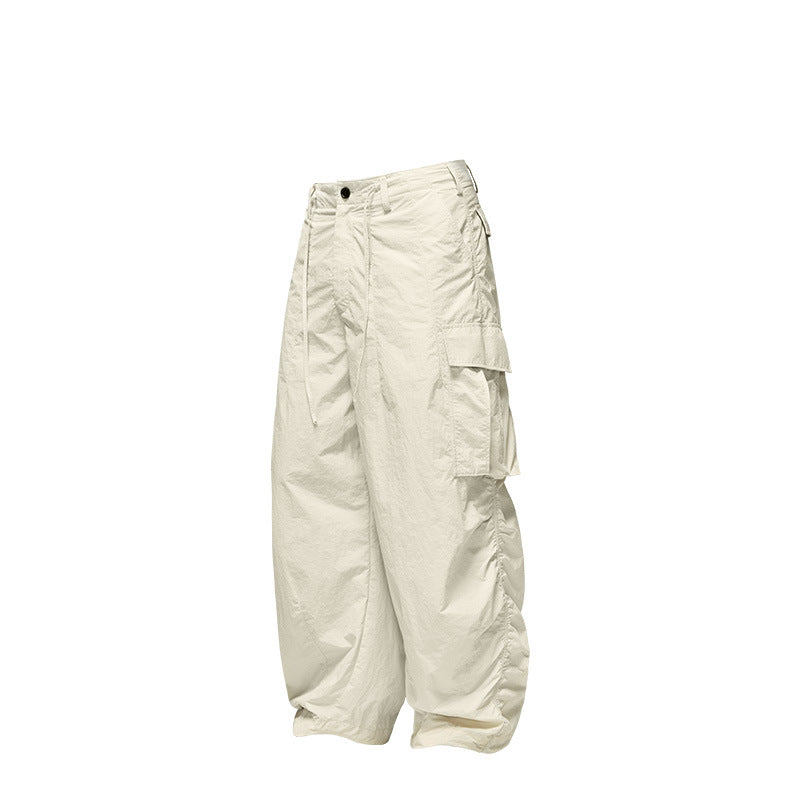 Fine Pattern Loose Workwear Wide Leg Pants Autumn And Winter New Fashion Brand Three-Dimensional Pocket Trouser Pants For Men