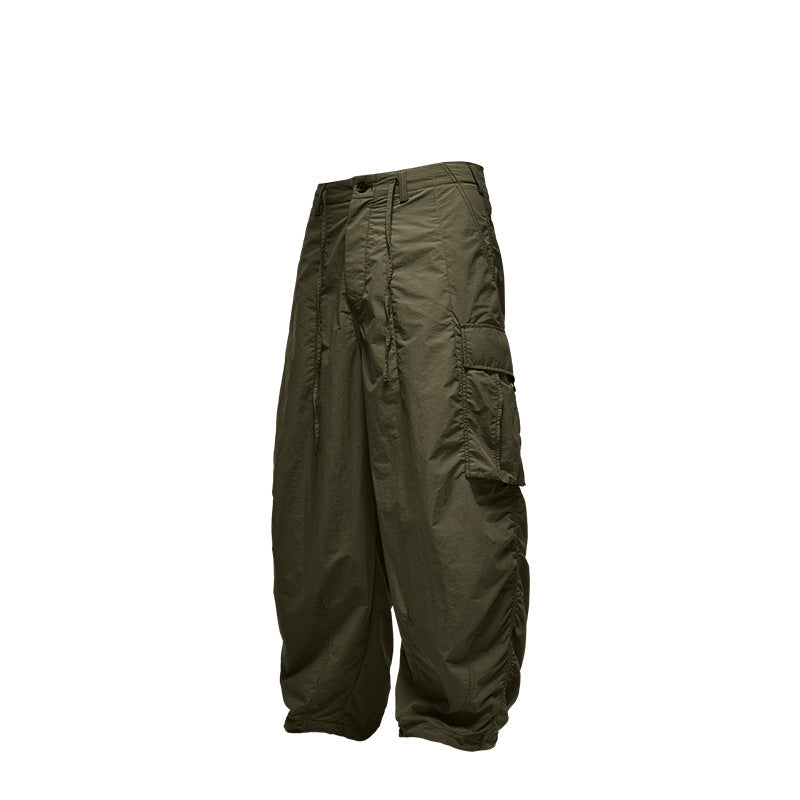 Fine Pattern Loose Workwear Wide Leg Pants Autumn And Winter New Fashion Brand Three-Dimensional Pocket Trouser Pants For Men